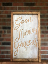 Load image into Gallery viewer, Hello There Handsome Good Morning Gorgeous Sign Set l Farmhouse Bathroom Sign l His & Hers Signs l Bathroom Decor l Framed Sign