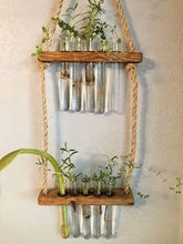 Load image into Gallery viewer, Wood and Rope Propagation Station l Glass Tubes Propagation Station l Indoor Plant Propagation l Plant Propagation l Propagation Station