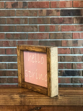 Load image into Gallery viewer, Pink Hello Spring Farmhouse Sign l Spring Farmhouse Decor l Spring Decor l Hello Spring Sign l Farmhouse Living Room Decor l Farmhouse Sign
