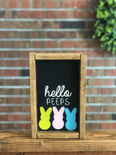 Load image into Gallery viewer, Hello Peeps Farmhouse Sign l Farmhouse Spring Decor l Spring Decor l Hello Peeps Sign l Easter Decor l Farmhouse Living Room Decor l Spring