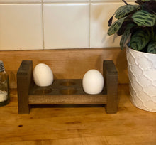Load image into Gallery viewer, Stackable Egg Storage l Farmhouse Egg Holder l Counter Egg Storage l Fresh Egg Storage l Half Dozen Egg Holder l Egg Carton l Wood Egg Rack