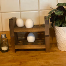 Load image into Gallery viewer, Stackable Egg Storage l Farmhouse Egg Holder l Counter Egg Storage l Fresh Egg Storage l Half Dozen Egg Holder l Egg Carton l Wood Egg Rack
