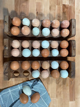 Load image into Gallery viewer, Farmhouse Stackable Wood Egg Holder l Egg Storage l Fresh Egg Storage l Wooden Egg Holder l Wooden Egg Rack l Wood Egg Carton l Egg Tray