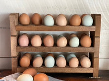 Load image into Gallery viewer, Farmhouse Stackable Wood Egg Holder l Egg Storage l Fresh Egg Storage l Wooden Egg Holder l Wooden Egg Rack l Wood Egg Carton l Egg Tray