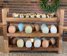 Load image into Gallery viewer, Farmhouse Stackable Wood Egg Holder l Quail Egg l Fresh Egg Storage l Wooden Egg Holder l Quail Egg Holder l Wood Egg Carton l Egg Tray