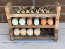 Load image into Gallery viewer, Stackable Wooden Egg Holder | Egg Storage | Quail Egg Holder | Duck Egg Holder | Stackable Egg Holder | Egg Counter Storage | Egg Rack |