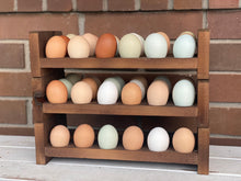 Load image into Gallery viewer, Stackable Egg Holder | 18 Egg Holder | Egg Tray | Farmhouse Egg Holder | Counter Egg Storage | Wooden Egg Holder | Egg Carton