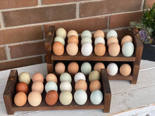 Load image into Gallery viewer, Stackable Egg Holder | 18 Egg Holder | Egg Tray | Farmhouse Egg Holder | Counter Egg Storage | Wooden Egg Holder | Egg Carton