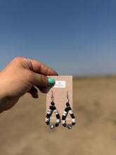 Load image into Gallery viewer, White Buffalo, Black Onyx, Dendritic Opal beaded earrings
