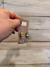 Load image into Gallery viewer, Turquoise, Spiny Oyster, Copper Dangle Hoop Earrings
