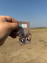 Load image into Gallery viewer, Rhodochrosite and Black Onyx beaded earrings
