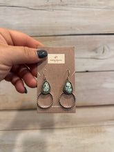 Load image into Gallery viewer, Turquoise Dangle Hoop Earrings
