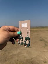 Load image into Gallery viewer, Moss agate and moonstone beaded earrings
