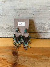 Load image into Gallery viewer, Sonoran Turquoise Stud Beaded Fringe Earrings
