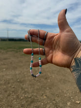Load image into Gallery viewer, Pink Conch, Turquoise beaded necklace
