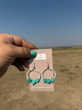 Load image into Gallery viewer, Moonstone and Turquoise beaded earrings
