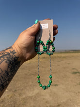 Load image into Gallery viewer, Malachite and Green Turquoise beaded earrings
