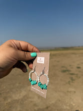 Load image into Gallery viewer, Moonstone and Turquoise beaded earrings
