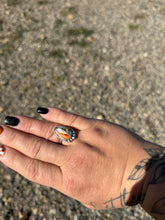 Load image into Gallery viewer, Turquoise, Spiny Oyster, copper adjustable ring
