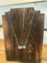 Load image into Gallery viewer, Turquoise and  White buffalo Bow Necklace
