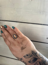 Load image into Gallery viewer, Spiny Oyster and turquoise adjustable ring
