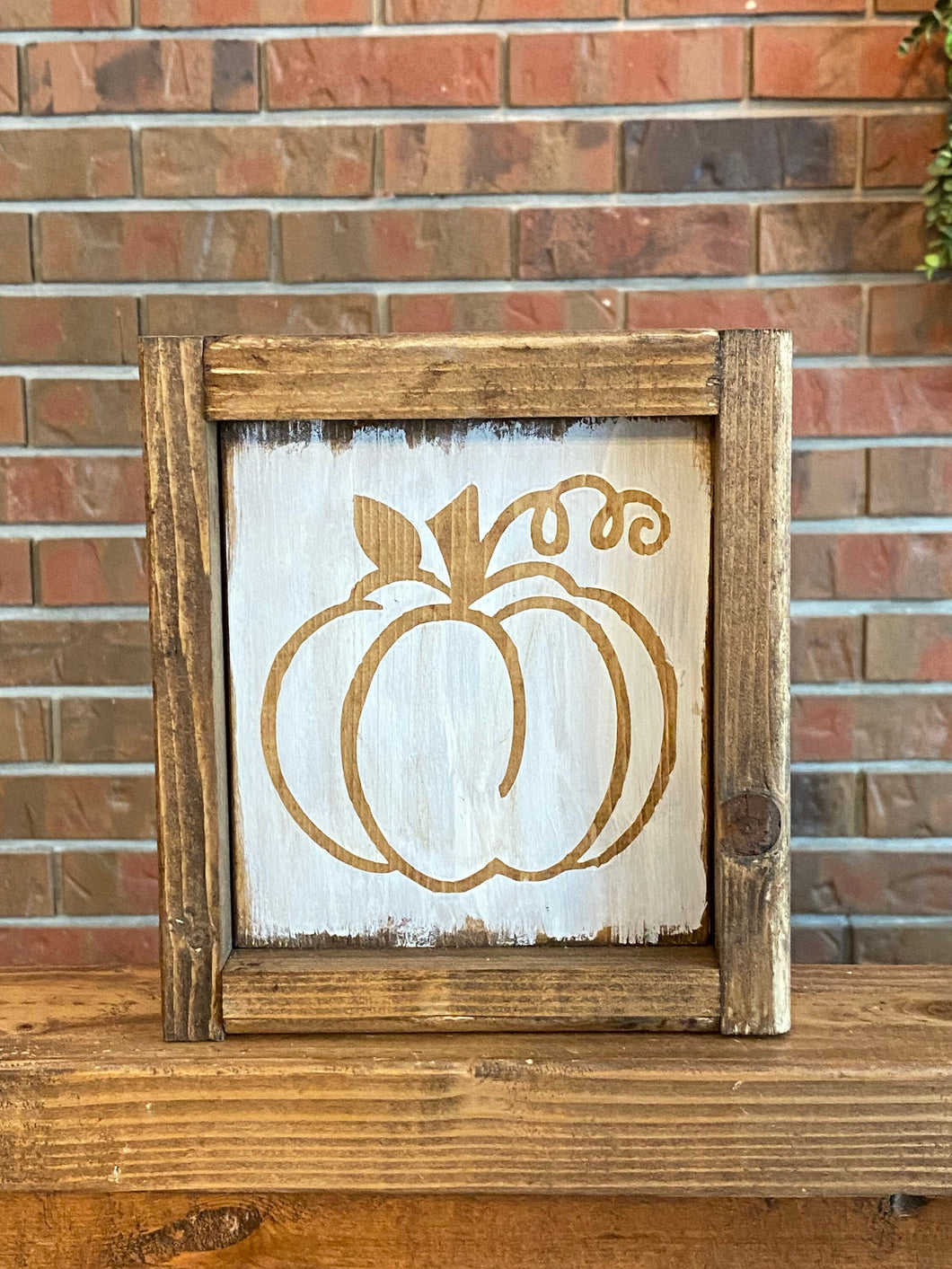 Pumpkin Sign l Farmhouse Fall Decor l Fall Decor l Whitewash Pumpkin Sign l Fall Sign