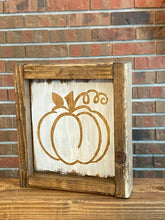 Load image into Gallery viewer, Pumpkin Sign l Farmhouse Fall Decor l Fall Decor l Whitewash Pumpkin Sign l Fall Sign
