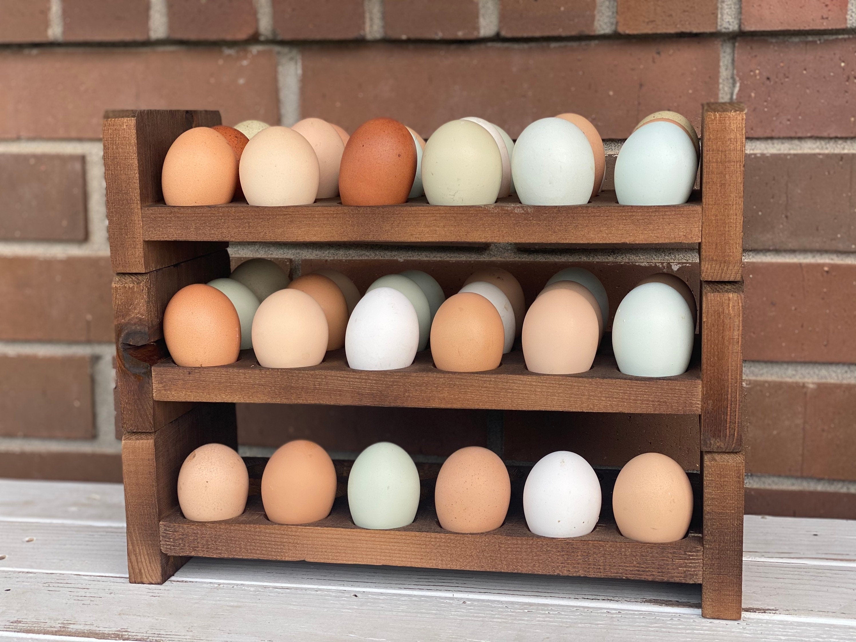 Stackable Egg Holder | 18 Egg Holder | Egg Tray | Farmhouse Egg Holder | Counter Egg Storage | Wooden Egg Holder | Egg Carton